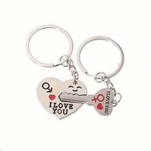 Bộ 2 móc khóa hình trái tim "I Love You" bằng hợp kim, thích hợp để trang trí túi xách, balo, quà tặng Valentine cho người yêu. - Nhiều màu - Xem 8