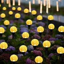 Conjunto de 1 Cordão de Luzes Solares para Exterior, com 8 Modos de Iluminação, Mini Lâmpadas Globo para Caminho, Alimentado por Energia Solar, Ideal para Decoração de Jardim, Passarela, Pátio, Paisagismo, Gramado, Quintal, Festas, Casamentos e Eventos Decorativos. - Luzes solares - Ver 9