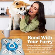 QILP Dog Puzzle Food Feeder Level 3 IQ Training Toy For Small Medium Large D Mental Enricent Aggressive Chewer Gift Interactive Treat Puzzle Blue - như hình ảnh - Xem 3