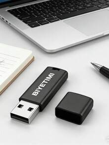 Biyetimi 64GB/128GB/32GB USB闪存盘，高速记忆棒，黑色/彩色/透明 - 黑色 - 查看 4