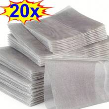 5/10/15/20 piezas de reparación de acero inoxidable, parches de grietas con agujeros de malla, malla de alambre de soldadura recortable, reparación de parachoques de coche, accesorios de soldadura - plata 20x15cm - Ver 1