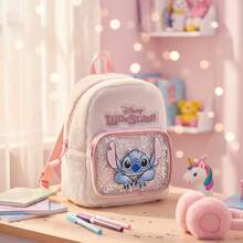 Ba lô mini nhồi bông Lilo & Stitch, túi đeo vai lông thú hoạt hình dễ thương với túi trước bóng bẩy, túi du lịch thường ngày hình nhân vật đáng yêu, quà tặng sinh nhật Giáng sinh cho người hâm mộ. - Nhiều màu - Xem 2