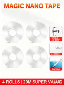 1 Cuộn Băng Keo Nano Hai Mặt Siêu Bền - Có thể tái sử dụng, Không để lại cặn, Độ bám dính cao, Đa năng, Có thể tháo rời và giặt sạch, Thích hợp cho gia đình, văn phòng, xe hơi, tiệc tùng, tựu trường, lễ tốt nghiệp, nghệ thuật & DIY! Băng keo Nano Hai Mặt, Băng keo Hai Mặt Vô Hình, Băng keo Chống Thấm Nước Trong Suốt Có Thể Tái Sử Dụng - 1 cuộn băng keo nano - Xem 3