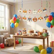 Banner trang trí tiệc sinh nhật, banner trang trí phông nền tiệc sinh nhật hình cún con dễ thương, phù hợp cho đồ dùng trang trí tiệc sinh nhật. - cún yêu - Xem 7