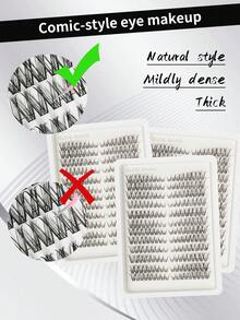 216片单根假睫毛，高容量，8-16毫米DIY假睫毛，自然妆效，浓密纤长，超柔软，超轻盈，可重复使用，单根分段式假睫毛，睫毛嫁接套装，适合居家或外出使用，适用于日常生活、婚礼、约会、派对、音乐节、万圣节等场合。 - B/C 混合 - 查看 3