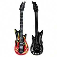 Inflatable Musical Instrument Party Props Rock Star Set, Including Inflatable Guitar, Saxophone, Bass, Lute, Microphone, Recorder, Piano, Suitable For 80s/90s Theme Parties And Photo Decoration - A - View 4