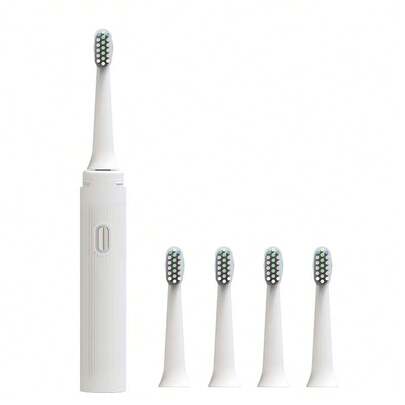 HYUNDAI Portable Macaron Electric Toothbrush, Soft Dupont Bristles, High-Frequency Sonic Vibration, MINI Compact Body, 1200mAh Large Capacity Battery, IPX7 Waterproof, X5 (5 Brush Heads Included)