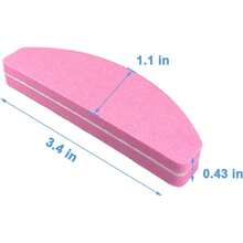 20 miếng mài móng tay, dũa móng hai mặt độ nhám 100/180, khối mài móng tay cầm tay có thể giặt được, hình cong (Màu hồng) - màu đen - Xem 12