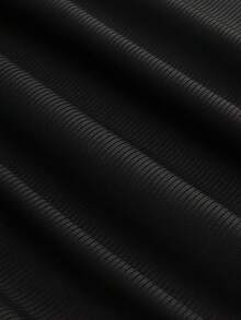 Women's Solid Black Fitted Ribbed Tank Top - U-Neck Sleeveless T-Shirt, Soft & Comfortable, Casual Daily Wear - Black - View 9