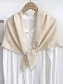 1 pièce Foulard en satin de soie synthétique de couleur unie pour femmes, foulard carré simple, élégant et polyvalent, convient pour le port quotidien, les sorties, les rendez-vous, les rassemblements, les banquets - Multicolore - Voir 1