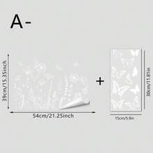 Bộ 1/4 miếng dán cửa sổ hình hoa bồ công anh trắng, kiểu dáng tĩnh điện. Thiết kế nghệ thuật bướm bay và hoa. Miếng dán kính không cần keo, có thể tái sử dụng, thích hợp cho cửa hàng, phòng ngủ, phòng tắm. - Nhiều màu - Xem 13