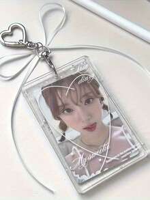 1 pieza Soporte de tarjeta de fotos con forma de estrella de 3 pulgadas con lazo - Diseño de cristal transparente, perfecto para almacenamiento y decoración, sostiene tarjetas y tarjetas, accesorio de bolso | Accesorio juguetón - Multicolor - Ver 9