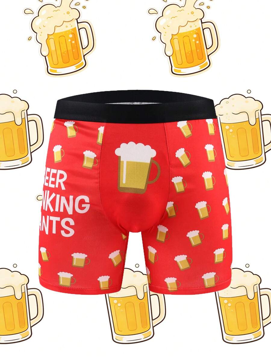 Men's Boxer Briefs Beer Mug Print Novelty Fun Underwear - Multicolor - View 1