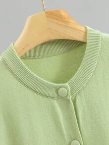 GIGOGOU Women's Short Sleeve T-Shirt And Knit Cardigan, Comfortable And Soft Tops For Spring/Summer - Lime Green - View 7
