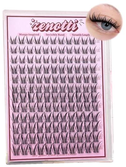 卡通风格假睫毛簇，精致假睫毛簇，自然动漫风格单簇假睫毛，兔兔仙子型尖刺单根假睫毛簇，无痕带，水润效果，DIY假睫毛，CC卷翘，10-16毫米