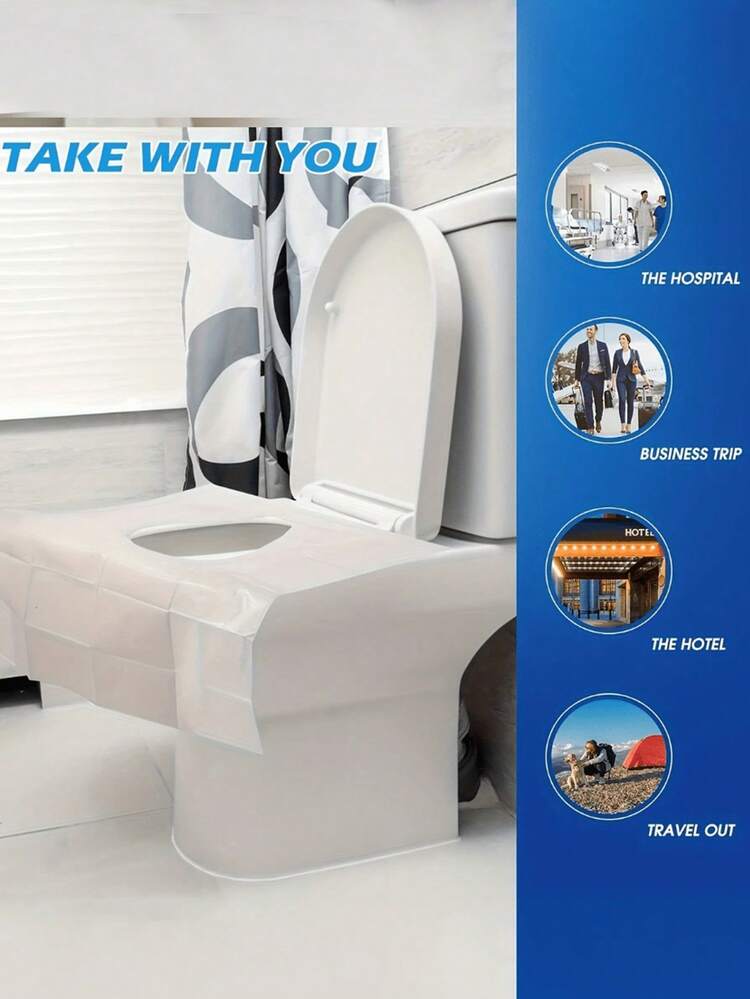 Pacote com 10/20/30/40/50/100 unidades de adesivos descartáveis solúveis em água para assento sanitário. Ideais para viagens e negócios, acessórios para banheiro, itens essenciais para malas de viagem, viagens de avião, camping, decoração de banheiro e decoração de outono. - Multicolorido - Ver 5