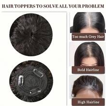 Tóc giả xoăn tự nhiên có mái, kiểu O-Part, chất liệu lụa mềm mại, 3 kẹp cài, tóc nối kẹp bằng tóc thật, trông tự nhiên, thích hợp sử dụng hàng ngày. - Natural Black - Xem 5