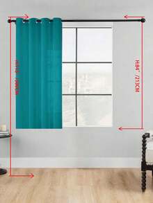 1 buah Tirai Tipis, Melembutkan Pencahayaan, Berlubang, Bagian Atas dengan Lubang Pengait, Semi-Transparan, Dapur, Cocok Untuk Rumah Atau Kantor, Kamar Tidur, Balkon, Ruang Tamu, Warna Polos, Produk Baru, Minimalis, Rustik - Hijau - View 17
