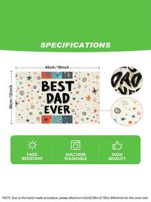 1/4/5/6/7pcs Father's Day Style Tablecloth Set, Home Decor Set, Living Room Decor Set, Bedroom Decor Set, Dining Room Decor Set, Linen-Like Material, Multiple Sizes Available, Dining Table Decor, Fireplace Mantel Scarf, Placemats, Coasters, Home Decor - Multicolor - View 7