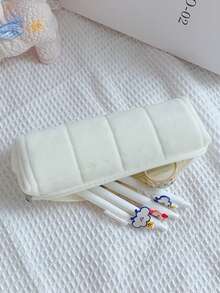 1pc Soft Plush Pencil Case/Cushion/Storage Bag, Designed For Women, Creative Stationery Storage Box, Large Capacity, Cute Cosmetic Bag, Incorporating Japanese Design Style, Back To School Essential; Back To School Supplies, Pencil Case, Backpack - A - View 13