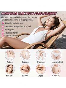 Depiladora Para Mujer Zona Intima,Afeitadora eléctrica y recortadora de vello corporal 2 en 1, recargable por USB, afeitado indoloro, uso en seco y húmedo, cuchillas de acero inoxidable, apto para piernas, línea del bikini, axilas - regalo de vacaciones, herramienta de belleza, diseño elegante, construcción resistente,vibradores sexuales mujer. - Morado - Ver 5