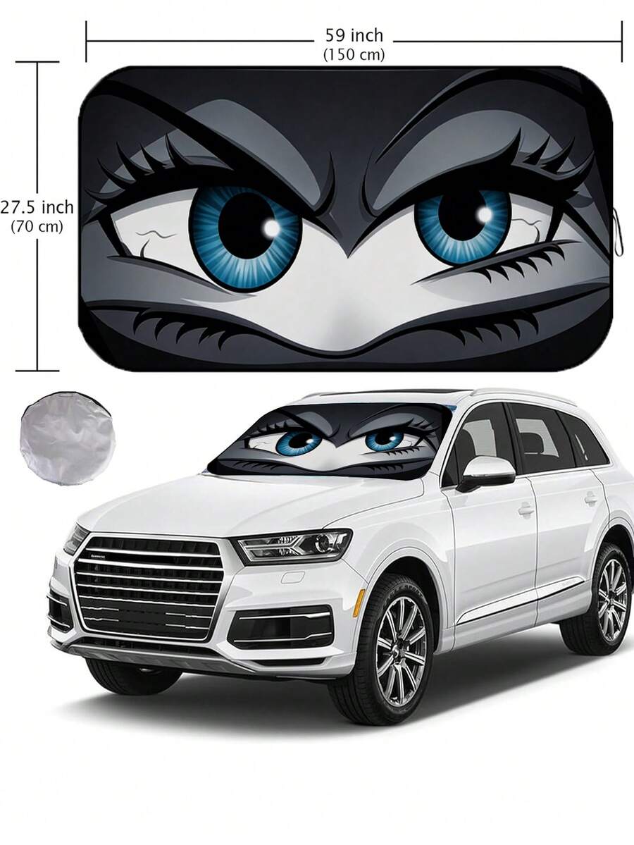 Summer Car Windshield Sunshade, Foldable Windshield Cover, Front Window Sun Visor, With Enhanced UV Protection, Suitable For Sedans, SUVs And Hatchbacks (59.06 Inches X 27.5 Inches)
