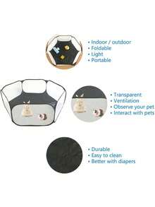 1 pieza Parque de ejercicio portátil para animales pequeños, Carpa de burbuja plegable para hámster para exteriores, Color aleatorio - Unitalla - Ver 7