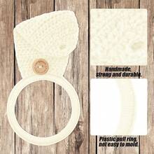3 Pieces Crochet Towel Holder Hanging Kitchen Dish Towel Holder Ring Oven Handle Kitchen Bathroom Hanger For Stove (Beige) - Beige - View 6