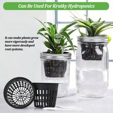 20Pcs Garden Planting Nursery Basket With Mesh Net Planter Hydroponic Cups Vegetable Soilless Slotted Mesh Grow Pots - Round - View 3