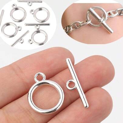 10 bộ khóa xoắn OT, khóa chữ T, đầu nối khóa xoắn OT, dùng để làm trang sức, phụ kiện, đồ thủ công tự làm vòng tay và dây chuyền.