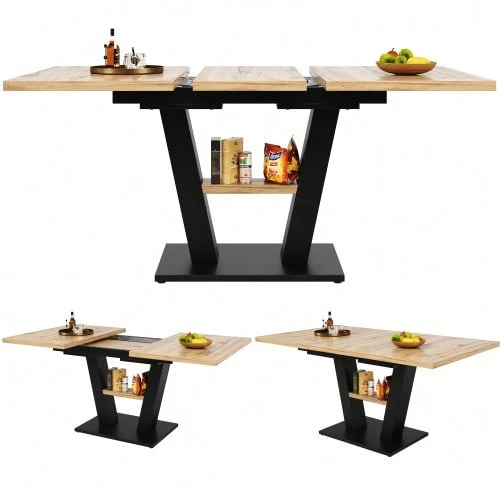 Dining Tables - Black + Natural - View 1