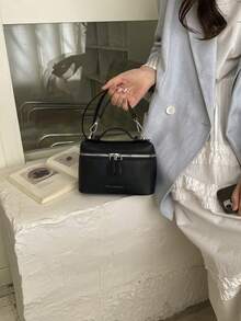 Niche Versatile Handbag For Women, New Arrival Spring Season Elegant Commuter Box Shoulder Crossbody Bag - Black - View 12