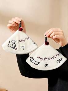 1条卡通图案挂式手巾，适用于厨房和浴室 - 白色 - 查看 4