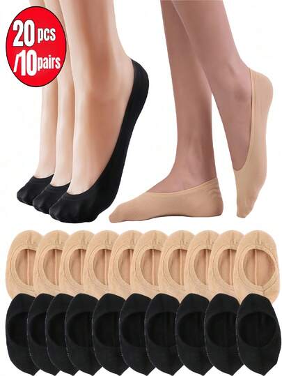 20 piezas/10 piezas Calcetines cortos para mujer suaves y transpirables, calcetines elásticos para hombres, calcetines tipo tripulación - Calcetines suaves, elásticos, cómodos y transpirables adecuados para uso diario tanto para hombres como para mujeres. Calcetines neutrales de media caña simples y cómodos para mujeres y hombres. Calcetines tipo tripulación de alta calidad y con diseño invisible. Medias de uso diario desechables y delgadas. Artículos esenciales de verano, artículos esenciales de viaje.