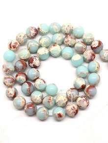 1pc Natural White Striped Stone Beads | DIY Bracelet Accessories, Healing Energy Crystal, Ideal Mother's Day & Easter Gift - Multicolor - View 6