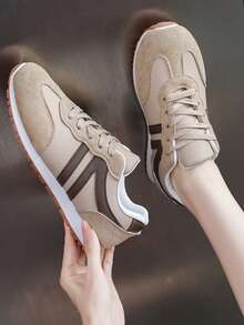 Nhẹ và thoáng khí, đế cao su chống trượt, giày thể thao thường ngày phù hợp mọi mùa, kiểu dáng giày thể thao Đức cổ điển, tiện lợi cho việc đi lại và đa năng. - Màu Khaki - Xem 3