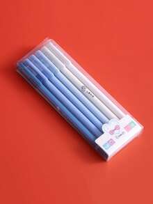 6支/組韓式馬卡龍色中性筆，可愛愛心圖案，書寫順滑，適合辦公與學習，返校季適用 - A - 查看 12