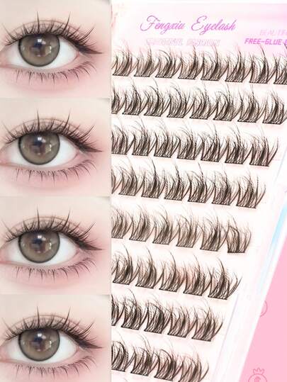 3in1グルーフリー つけまつげ、韓国&日本スタイル デリケートルーズ、100クラスター大容量、Cカール、12mm自然カール、セグメント設計で密着性UP、グルーフリー簡単装着、DIYで時短、ソフトで軽量、初心者向け&再利用可、通勤、旅行、集まりに最適、ガールフレンドやホリデーギフトにも最適