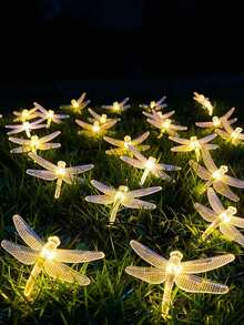 1 conjunto de luzes solares em formato de borboleta, com LEDs 3D em formato de borboleta, iluminação com gradiente multicolorido, à prova d'água, ideal para decoração de jardins, feriados, casamentos, acampamentos e festas. - Multicolorido - Ver 4