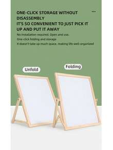 Bộ 1 Bảng đen từ tính đa năng bằng gỗ có thể gập lại, dùng cho giáo dục sớm, hai mặt có thể xóa, bảng vẽ cho trẻ em, không bám bụi, dạy chữ số và chữ cái, bảng vẽ và viết cho bé. - Nhiều màu - Xem 11