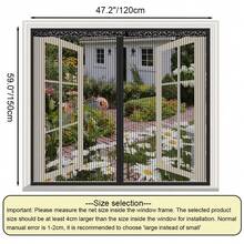 Magnetic Anti-Mosquito Mesh Screen, Window Mosquito Net, High-Density Polyester Fiber Mesh Screen, Magnetic Closure Mesh Door And Window To Prevent Mosquitoes And Flies, With Hook And Loop & Nails - Black - Multicolor - View 9