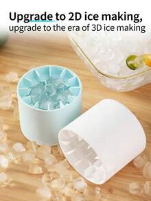 1 pieza Molde de cubitos de hielo de plástico, molde de cubitos de hielo con forma de cubo sencillo con tapa, adecuado para la cocina - Multicolor - Ver 3