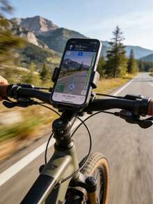 360°旋转防抖自行车手机支架：ABS材质，快拆设计，适用于GPS导航 - 黑色 - 查看 2