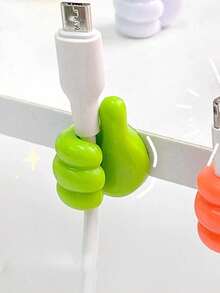 Cartoon Hand-Shaped Cable Clips, Silicone Charging Cable Organizer, Phone Data Cable Management Hooks, Multi-Function Cable Fixers, Battery-Free, Non-Electric Cable Management Accessories - Multicolor - View 4