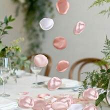 150/300/600片丝绸玫瑰花瓣，美丽逼真的散落玫瑰花瓣，浪漫夜晚装饰，婚礼派对装饰人造花瓣（灰粉色） - Gray Pink - 查看 2