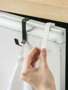 2/5 Pcs Stainless Steel Hooks, Simple Door Hooks, Desktop Drawer Partition Cabinet Door Back Hooks, Reversible And Compatible With Doors And Cabinet Doors - Multicolor - View 2
