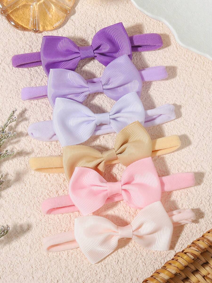 6 piezas de bandas elásticas para el cabello con moño en tonos pastel suaves, delicadas con el cabello - color mezclado - Ver 1