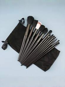 Bộ cọ trang điểm 13 món, bao gồm cọ tán phấn mắt, cọ tán kem nền, cọ đánh kem BB, cọ che khuyết điểm, cọ đánh má hồng, cọ đánh phấn phủ, bộ dụng cụ trang điểm mềm mại dành cho nữ. - màu đen - Xem 1