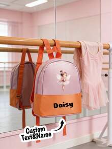 Ransel Balet yang Dapat Disesuaikan dengan Nama Pribadi, Tas Dansa Anak Perempuan, Tas Penyimpanan Renda Merah Muda, Tas Sekolah - MultiWarna - View 2