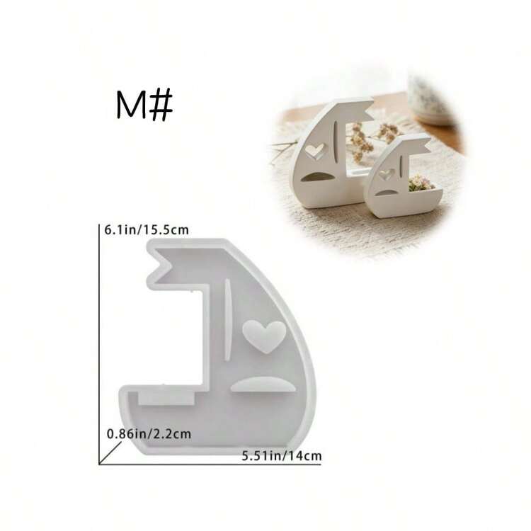 1 khuôn đất sét tự làm, hình trái tim rỗng, hình thuyền buồm, thích hợp để làm nhựa, thạch cao, nến, tinh dầu thơm, trang trí nhà cửa, khuôn silicon trưng bày chủ đề đại dương, có nhiều kích cỡ. - Bó hoa trang trí hình những chiếc thuyền buồm lớn nhỏ. - Xem 8